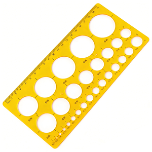 ชุดเครื่องมือวัดคณิตศาสตร์สำหรับนักเรียน ทำจากพลาสติก พร้อมไม้บรรทัดวงกลม แม่แบบวงกลม อุปกรณ์วัดมุมโค้งมนเพื่อความปลอดภัย - Product Image 2