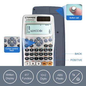 Calculatrice scientifique pour étudiants <span class=keywords><strong>en</strong></span> plastique Factory 417 avec fonctions 991ES 10 + 2 chiffres 2 lignes d'affichage - Product Image 6