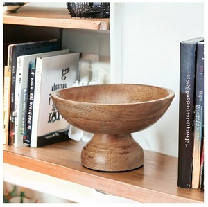 ใหม่ชามไม้พร้อมที่นวดเท้าสำหรับ2025ชามสลัดผลไม้แบบเรียบง่ายสำหรับตกแต่งโต๊ะกลางอาหาร - Product Image 2