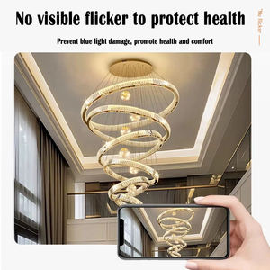 लिविंग रूम लॉबी के लिए आधुनिक लक्जरी राउंड चेंडेलियर और रिमोट कंट्रोल के साथ छत की स्थापना के लिए बनाया गया - Product Image 3