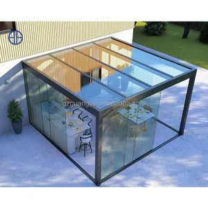 Hiên nhôm kính tùy chỉnh mùa đông vườn sunroom nhà kính tiết kiệm năng lượng nhôm sunroom kính nhà