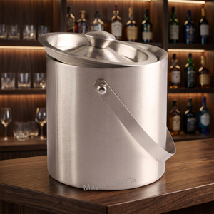 Durable Sustainable Stainless Steel Double Wall 5L Farmhouse <b>Ice</b> <b>Bucket</b> Floral Pattern Keeps <b>Ice</b> Cold Longer Bar Restaurant Use - Product Image 2