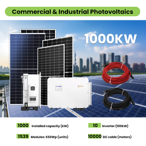Fuente de Alimentación Estable de 24 Horas para <span class=keywords><strong>Centro</strong></span> de Datos, Sistema de Energía Solar Comercial a Gran Escala de 1000KW - Product Image 1
