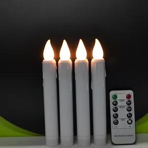 Baterai dioperasikan lilin lancip putih lilin LED 17cm dengan fungsi Timer harga grosir untuk dekorasi Bar