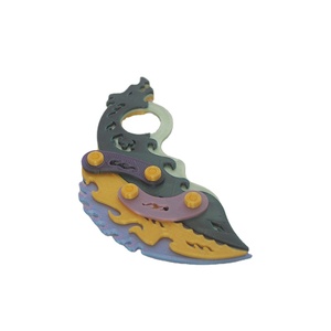 Couteau à griffes à gravité en plastique imprimé en 3D 2025, jouet articulé, EDC, Fidget Spinner Carotte, mini couteau pliant d'extérieur, jouet classique - Product Image 3