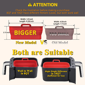 Sartén de aire plegable de silicona para <span class=keywords><strong>Ninja</strong></span>, paquete de 2, 8qt - Product Image 2