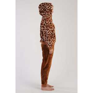 Ensemble de pyjama doux à capuche et demi-zip pour femme, à manches longues, épaules tombantes avec poches à revers, vêtements de nuit - Product Image 2