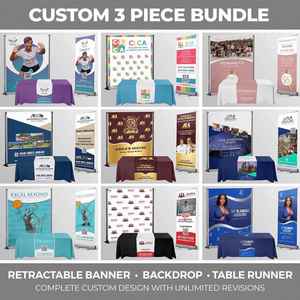 Banner de Fondo, Camino de Mesa, Banner Retráctil, Tienda Pop-up, Paquete para Ferias Comerciales, Banner Enrollable, Mantel para Mesa, PAQUETE POP-UP - Product Image 3