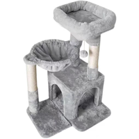 Arbre à chat de luxe multi-niveaux en peluche avec poteaux en sisal et structure d'escalade en velours, emballage carton, pour grands chats, pour salon intérieur