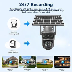 كاميرا أمان V380 Pro الشمسية بدقة 4 ميجابكسل للاستخدام الداخلي/الخارجي بعدسة مزدوجة وخاصية التحريك والإمالة بزاوية 360 درجة °   إمكانيات التحريك والإمالة، كشف الحركة، التحدث في اتجاهين - Product Image 5