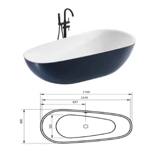 1200 1300 1500 1600 1700毫米定制尺寸便宜价格亚克力浴缸浴室浴缸