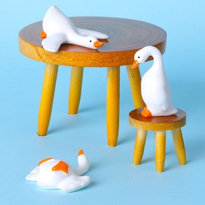 Figura de Ganso Blanco Grande y Relajado de Resina para Micropaisajes, Accesorios de Decoración DIY para Jardinería, Coche y Escritorio, Pequeño y Adorable - Product Image 4