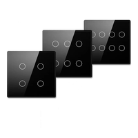 Interrupteur intelligent WiFi Tuya standard brésilien 4/6/8 voies, interrupteur tactile avec panneau en verre trempé, compatible Alexa et Google Home