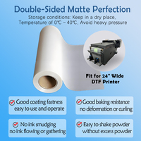 Rollo de película DTF reflectante para ropa de la mejor calidad al por mayor 60cm 30cm A3 A4 película PET doble mate para impresora DTF alta