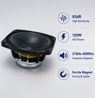 Haut-parleur PA néodyme 6 pouces 120W 8 ohms AES Bobine vocale 50mm Aimant N38SH Léger Haut-parleur de médium pour Line Array Passif Métal