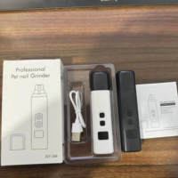 Nagelschleifer für Haustiere, Elektrischer Nagelschleifer für Katzen und Hunde, Leiser, Geräuscharm, LED, 2 Geschwindigkeiten, Diamantschleifstein, Wiederaufladbar, USB Typ C