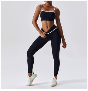 Conjuntos de ropa de Yoga para mujer, mallas de cintura alta y Top, chándal sin costuras, trajes de entrenamiento físico, ropa deportiva para gimnasio, conjunto de dos piezas - Product Image 4