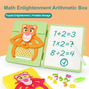 Boîte d'apprentissage des mathématiques interactive, jeu <span class=keywords><strong>de</strong></span> <span class=keywords><strong>société</strong></span> éducatif Montessori pour enfants, addition, multiplication, arithmétique, préscolaire - Product Image 1