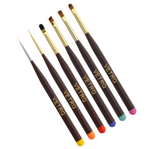 Pinceau à ongles japonais à pointe plate, manche en bois, poils synthétiques, pour liner, gel de photothérapie, peinture couleur, dessin floral - Product Image 1