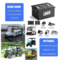 Batterie de chariot de golf LiFePO4 prismatique à cycle profond 72V 100Ah 105Ah, avec BMS intelligent, chargeur et affichage, vente en gros, 3000+