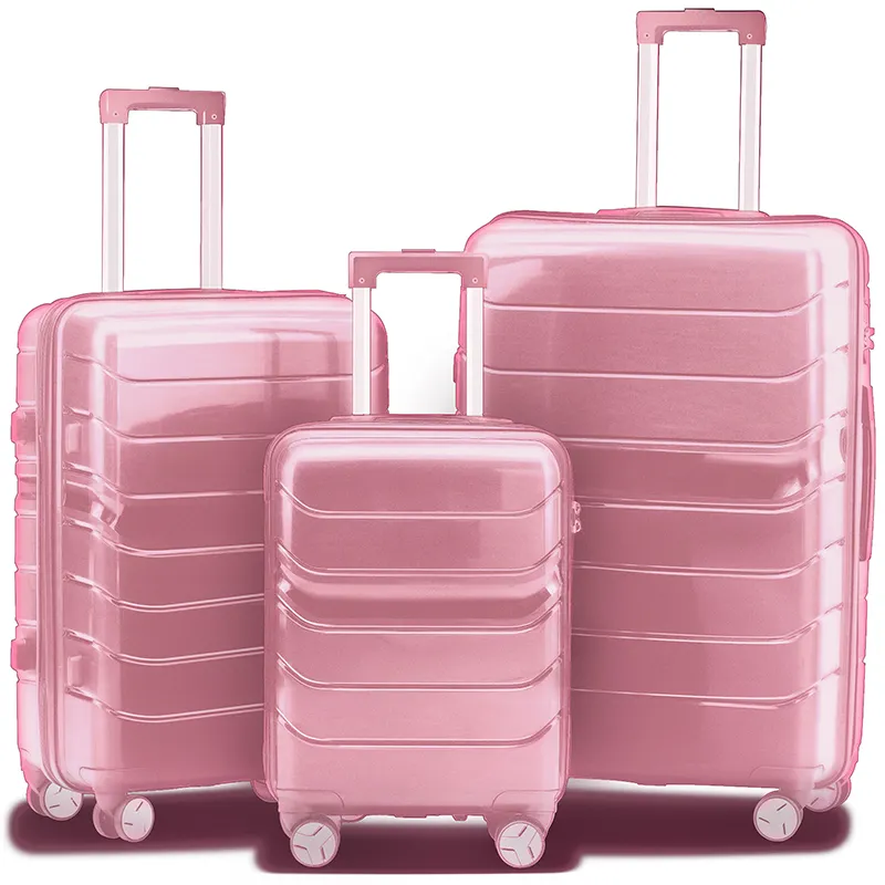 Pailox Fashion jual panas tahan air mode perjalanan PP troli tas koper travel 20 "24" 28 "Polypropylene tas koper Set