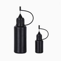 Botol Plastik Kosong 10ml 15ml Hitam Anti-cahaya dengan Ujung Jarum untuk Gel, Pigmen, Cat, Minyak