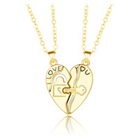 Risingmoon – collier magnétique de saint-valentin, en alliage, cœur, serrure à clé, couture, collier de Couple