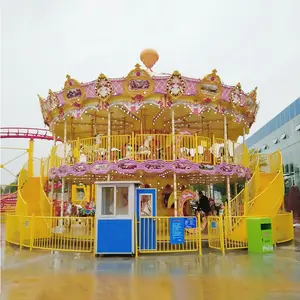 Eğlence parkı sürmek çift katlı merry go round elektrik atlıkarınca