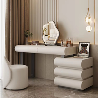 Nordique blanc moderne Style européen coiffeuse haute qualité bois vanité maquillage meubles de rangement avec tiroirs miroir tabouret