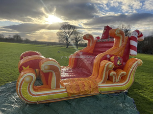 Célébrations gonflables commerciales de Noël de PVC avec le traîneau de notre père Noël gonflable - Product Image 2