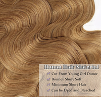 Rambut manusia sutra berkualitas tinggi grosir, rambut pirang asli, dikepang dan diperpanjang untuk wanita cantik