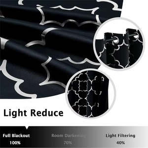 Lá Bạc màn rèm cửa hiện đại kim loại in Nhiệt Cách Nhiệt Màn cửa sổ Rèm cửa cho phòng ngủ phòng khách - Product Image 4