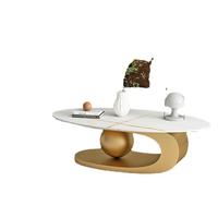 Italienischer Steinplatten-Couchtisch im Luxus-Stil, Oval-Form, Modernes Schlichtes Design, Neuer Stil Wohnzimmermöbel
