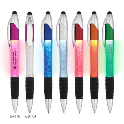 light pen with custom logo crystal stylo for school kids cheap promotion ballpoint pen