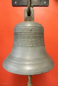 Gran <span class=keywords><strong>instrumento</strong></span> de campana de templo de bronce fundido de estilo chino dorado a la venta - Product Image 5