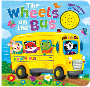 Le livre sonore musical pour tout-petits « Les roues du bus chantent en unisson » avec 1 bouton, livre cartonné musical, livre d'apprentissage précoce avec comptes-rendus - Product Image 1
