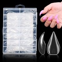 Moule en plastique réutilisable en forme de bec d'aigle pour extensions d'ongles en gel cristal et acrygel rapide; pour ongles des mains et des pieds