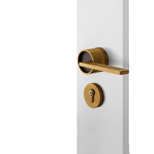 Modern Interior Zinc Alloy <b>Door</b> Handle Luxury Coffee Color Easy Installation Ambidextrous Design for Bedroom Hotel Apartment Use - Product Image 1