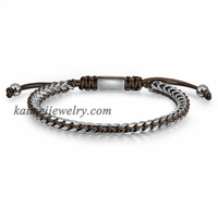 Bracelet en macramé fait main de qualité supérieure, longueur réglable, chaîne en cordon, pour homme et femme, vente en gros