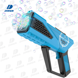 Máquina de Burbujas Burbuja, Juguetes de Verano para Exteriores, Pistola de Burbujas de 8 Agujeros con Luz LED, Incluye Solución - Product Image 1