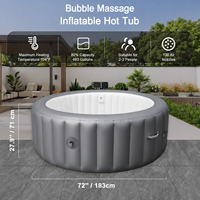 Baignoire de massage gonflable avec température constante et eau chaude, piscine portable d'extérieur