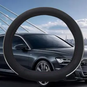 Car Accessories Interior Universal High-quality Classic Leather Silver Bar Car Interior Accessories Steering Wheel Cover