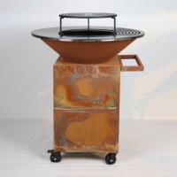 Fournitures de jardin : Barbecue à charbon d'extérieur robuste et mobile, Brasero Plancha, foyer avec roues pour patio et jardin