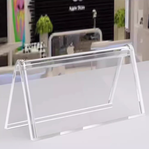 Đứng miễn phí trong suốt <span class=keywords><strong>Acrylic</strong></span> bảng tên tam giác hình dạng hiển thị chủ cuộc họp kinh doanh - Product Image 3