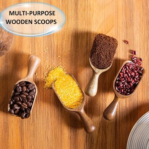 Natural Wood Scoop hood Scoops for Jars <b>Measuring</b> <b>Spoons</b> for Ground Coffee Wooden Scoops Multipurpose - Product Image 2