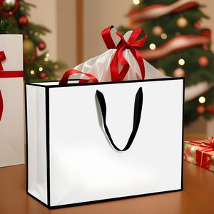 Customized Luxury Gift Paper Bags Ivory Board Zipper Top Custom Logo Colors for <b>Shoes</b> Clothing Packaging-Eco-Friendly Wholesale - Product Image 5