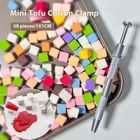 Mini Outil Professionnel Éponge Estompeuse à Ongles de 1 cm pour Dégradés, Petite Pince à Cheveux Carrée en Métal Solide pour Soin des Ongles