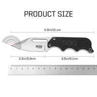 Couteau à lame fixe SOG Instinct Tacticat, lame 5Cr15MoV avec manche G10 à tige pleine pour usage extérieur, survie et usage intensif (NB1012-CP)