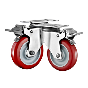 3 ''4'' 5 ''Edelstahl Hochwertige PU-Lenkräder SUS 304 Handwagen Industrielle Außen räder Rollen - Product Image 4