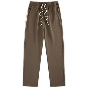 Trendy Brand Color-Blocking Two-Stripe Long Pants 2025 Spring-Autumn Cotton Terry <b>Hoodie</b> Paired Set - Product Image 1